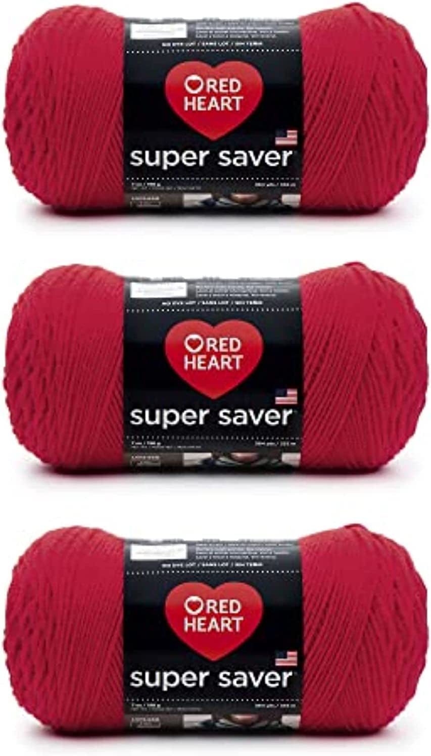 Super Saver White Yarn - 3 Pack of 198G/7Oz - Acrylic - 4 Medium (Worsted) - 364 Yards - Knitting/Crochet