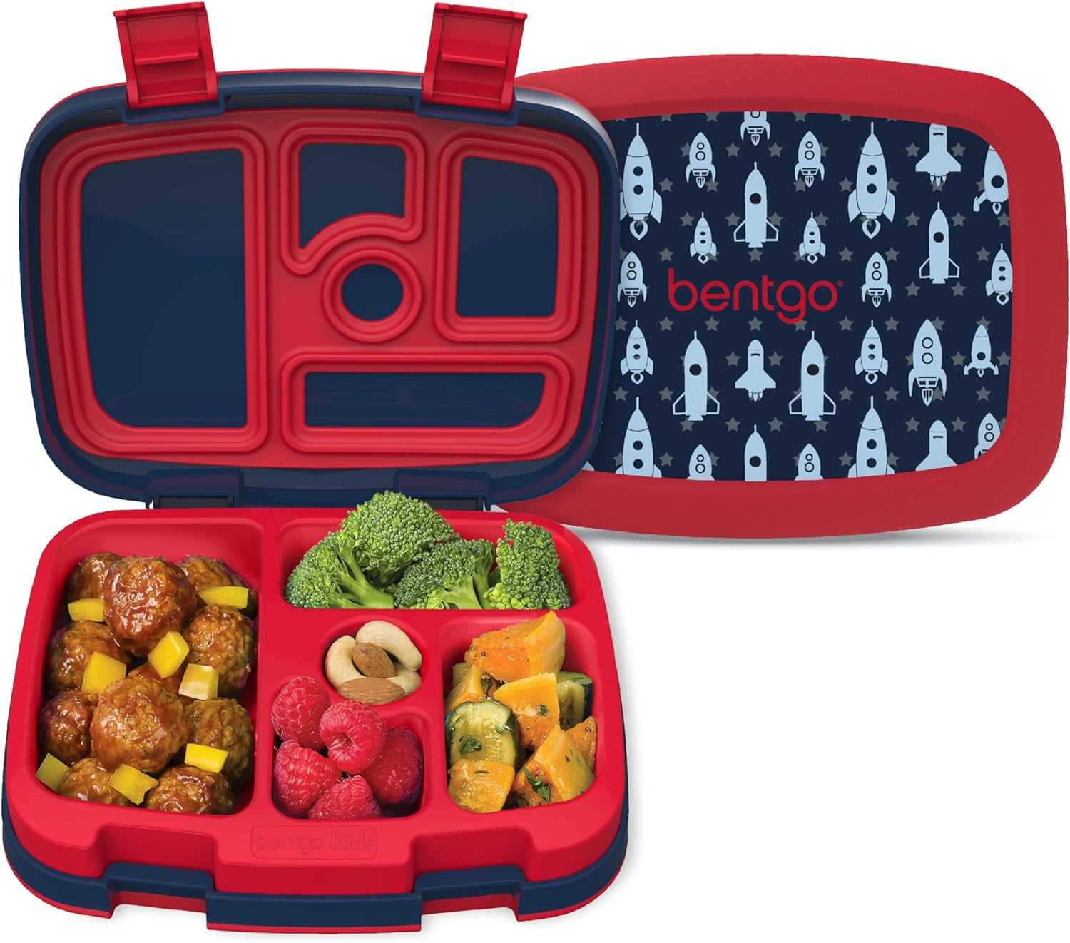 ® Kids Prints Leak-Proof, 5-Compartment Bento-Style Kids Lunch Box - Ideal Portion Sizes for Ages 3-7, Durable, Drop-Proof, Dishwasher Safe, & Made with Bpa-Free Materials (Dinosaur)