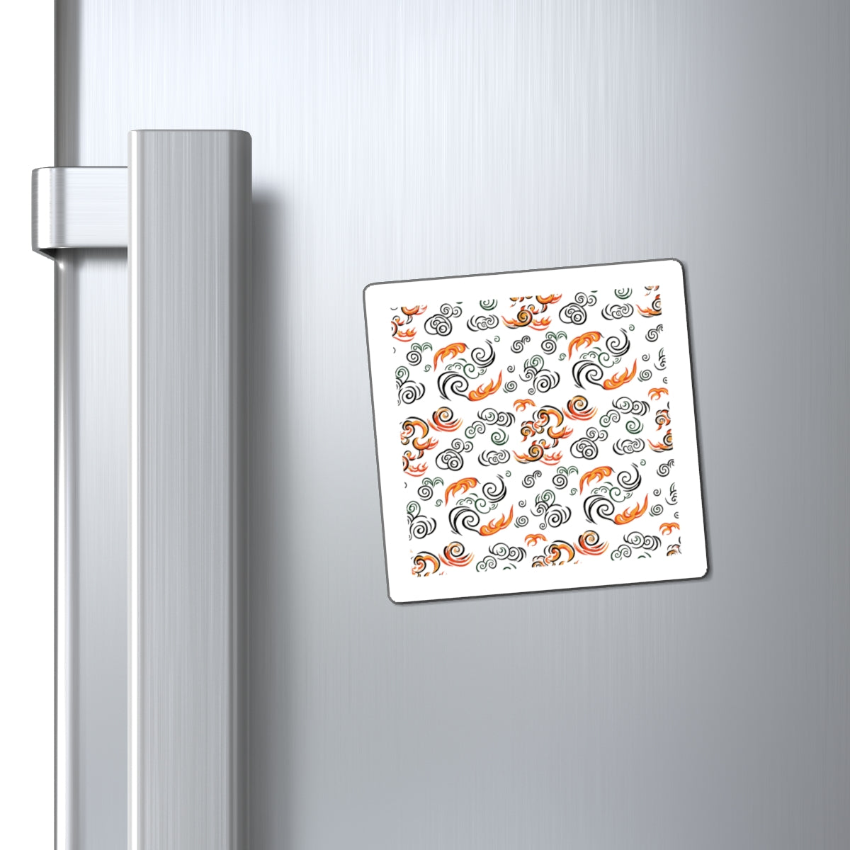 Fire Clouds Pattern | Lunar New Year 2026 Magnets for Fridge & Locker | Family & Teacher Gifts | Red Gold Paper-Cut Style