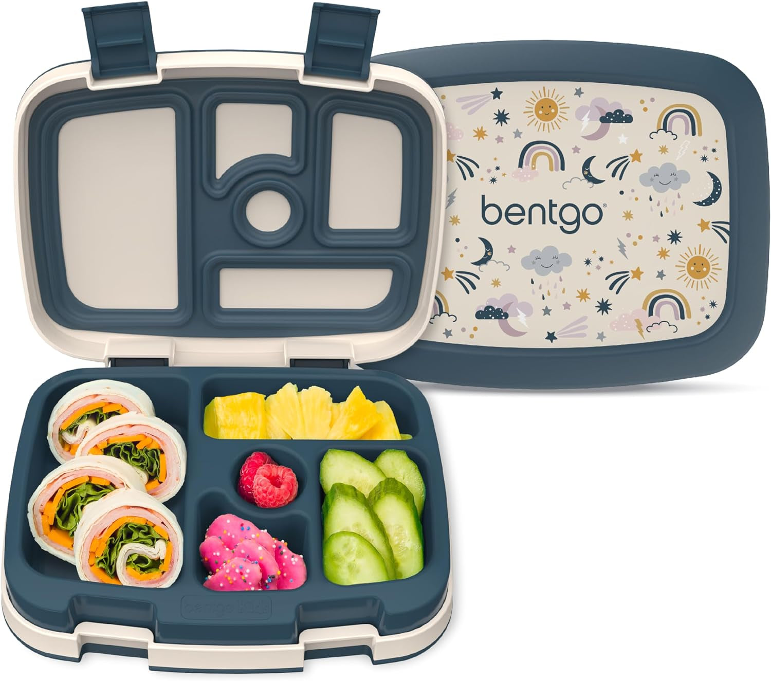 ® Kids Prints Leak-Proof, 5-Compartment Bento-Style Kids Lunch Box - Ideal Portion Sizes for Ages 3-7, Durable, Drop-Proof, Dishwasher Safe, & Made with Bpa-Free Materials (Dinosaur)