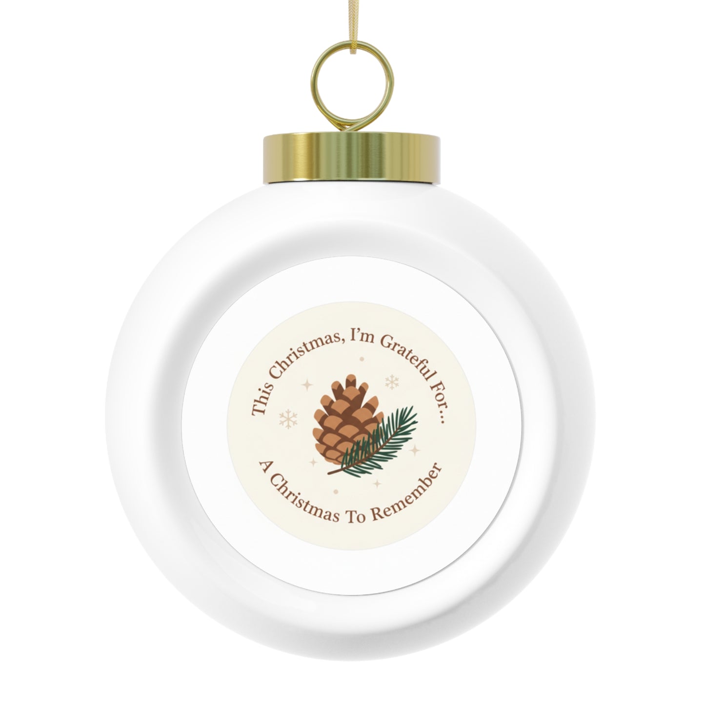 Ceramic Christmas Ball Ornament - A Christmas To Remember, Vintage Style