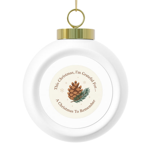 Ceramic Christmas Ball Ornament - A Christmas To Remember, Vintage Style