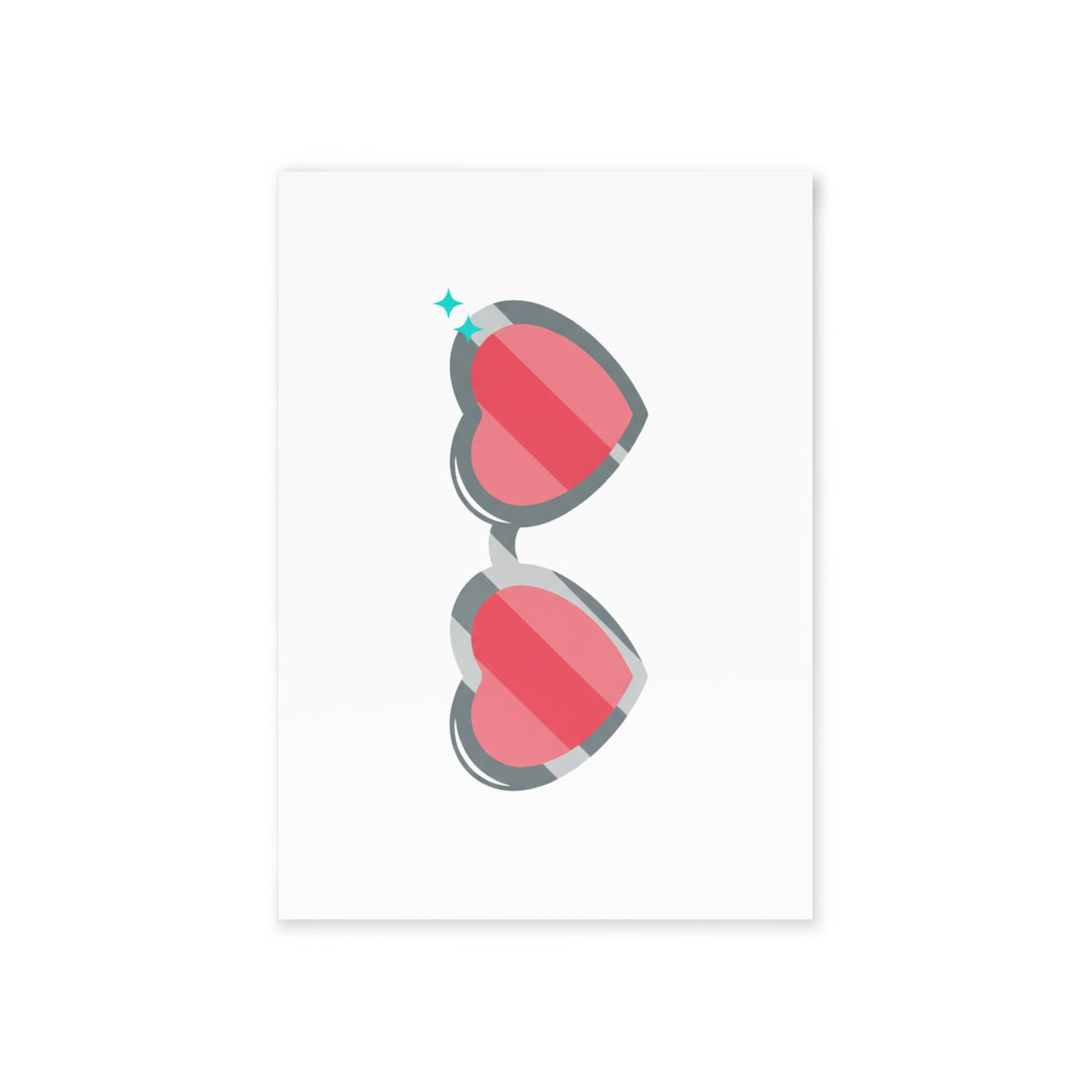 Heart-Shaped Sunglasses (Pink Gradient) | Valentine Holiday Card & Postcard | Galentine’s, Lover & Friend Gift | Y2K Aesthetic