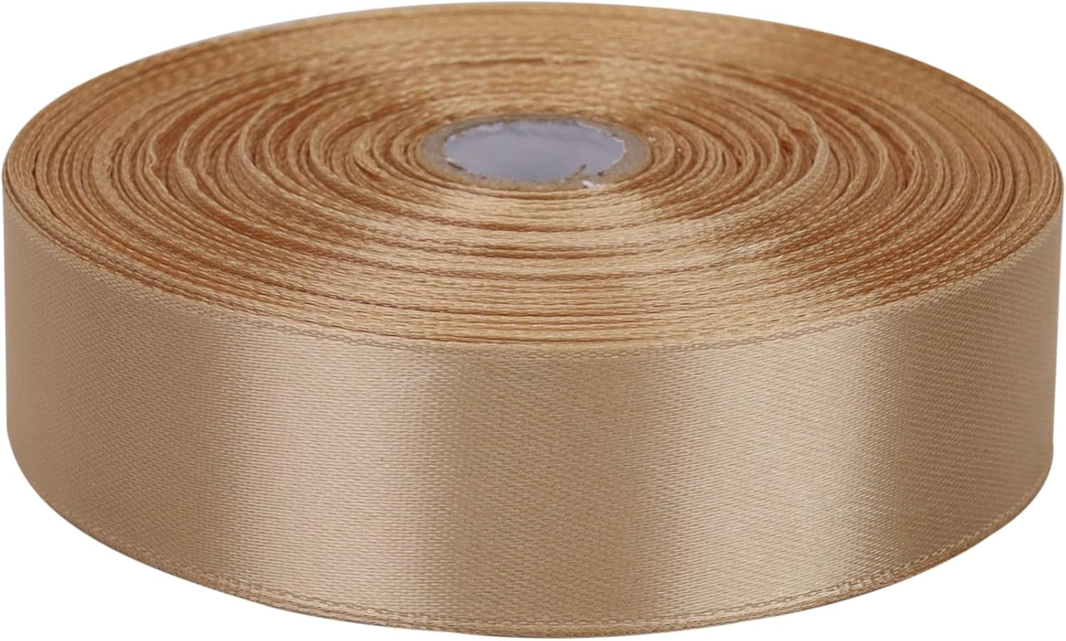 Satin Ribbon 50 Yards Solid Fabric Ribbons Roll for Wedding Invitations, Bridal Bouquets, Sewing, Party Decorations, Gift Wrapping and More (Champagne, 1 Inch)