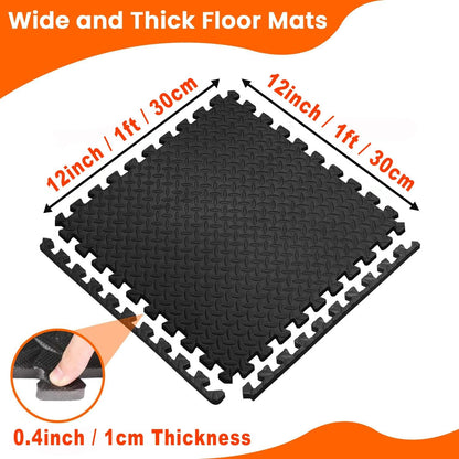 Puzzle Exercise Mat, 20 Tiles Foam Interlocking Exercise Mats - Floor Tiles for Gym Equipment and Cushion for Workouts