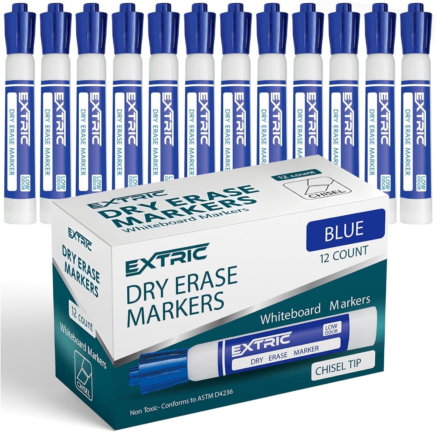 Dry Erase Markers, 12 Count Chisel Tip White Board Markers (Black Classroom Pack)