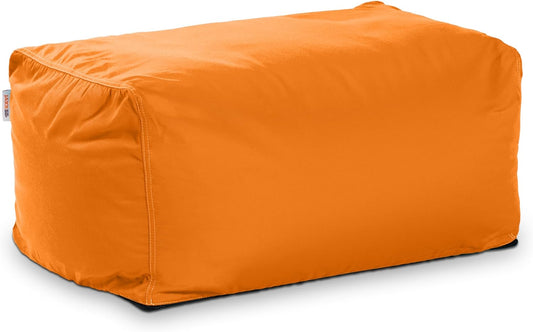 Leon Outdoor Bean Bag Ottoman Bench, Premium Sunbrella, Tangerine