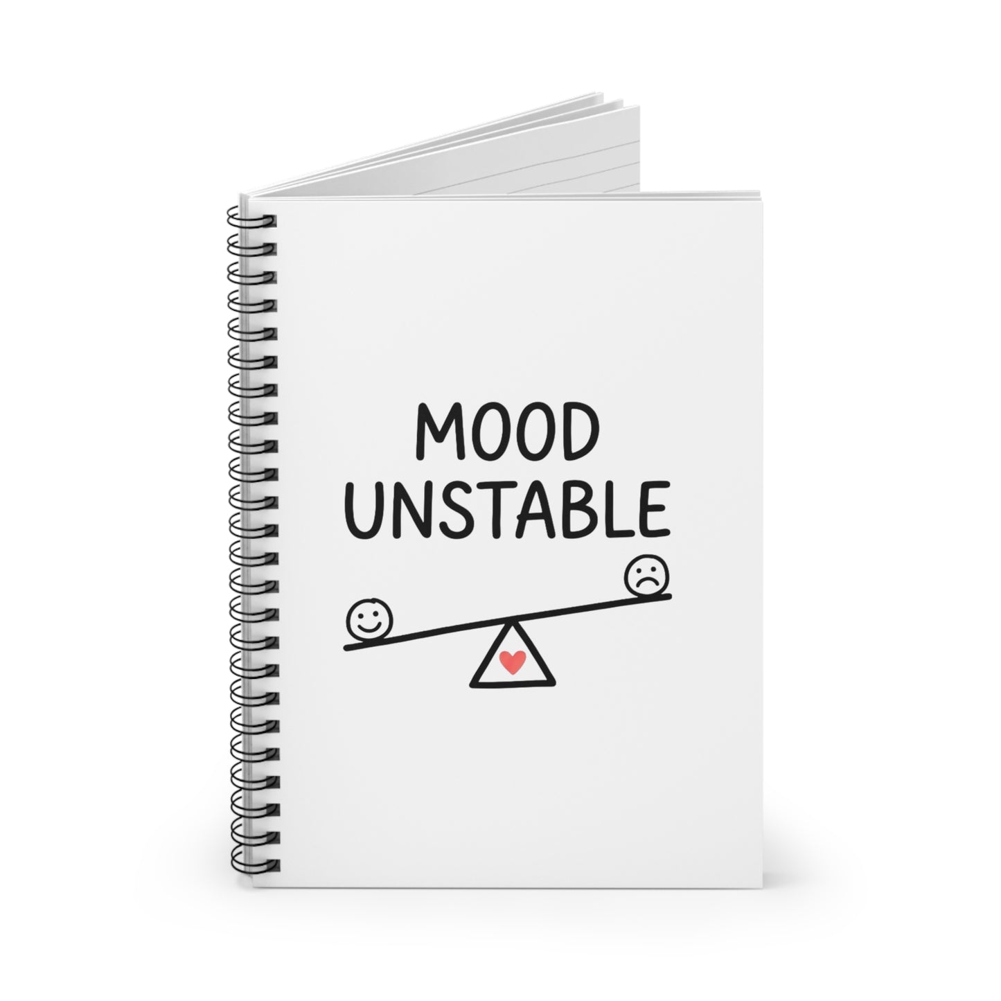 Spiral Journal Notebook, Mood Unstable, School Gift, Book Collector