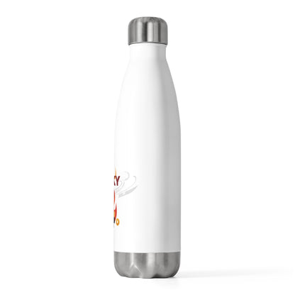 Lucky An Fire Horse Character | 20oz Insulated Tumbler Bottle for Travel | Lunar New Year Gift for Family & Friends | Bold Red Gold Art