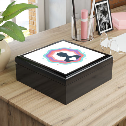 Aura Silhouette Heart Glow | Jewelry Box Organizer for Rings & Trinkets | Valentine & Galentine Gift | Y2K Gradient Aesthetic
