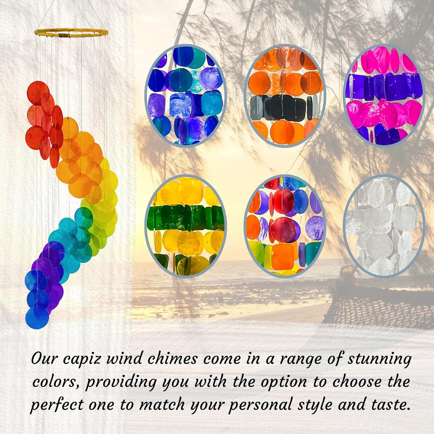 23325 Wind Chimes for outside Birthday Gifts for Mother Daughter Sister Aunt Women Farmhouse Beach Home Decor Windchimes Outdoors Garden Patio Yard Sea Glass Capiz Shells 27 Inch