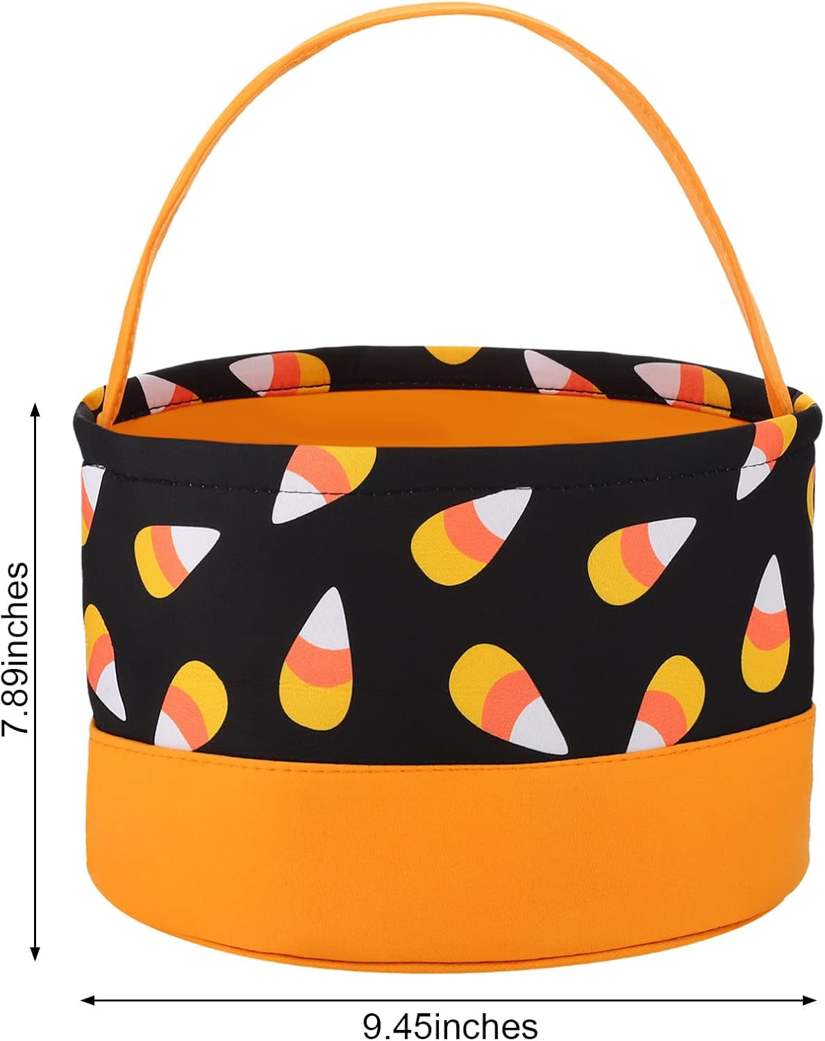 Halloween Trick or Treat Bags Halloween Candy Buckets Tote Bags Orange Black with Candy Corn Halloween Party Favor Bags for Halloween Supplies