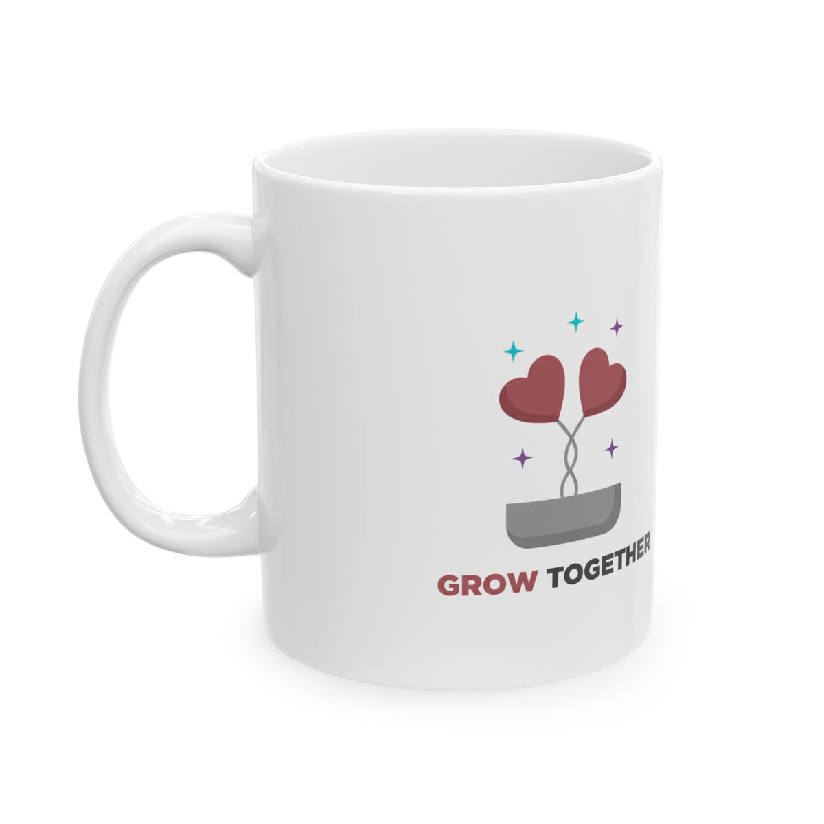 Growing Together | 11oz Ceramic Coffee Mug for Friends & Family | Galentine’s Day, Valentine’s Day Gift | Plant Aesthetic