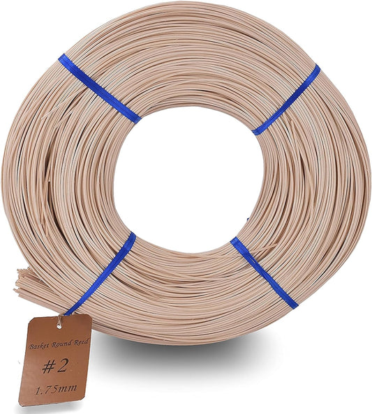 Basket round Reed #2 1.75Mm 1-Pound Coil Basket Weaving Cane for Chair Making and Wicker Weaving DIY Furniture Making Supplies