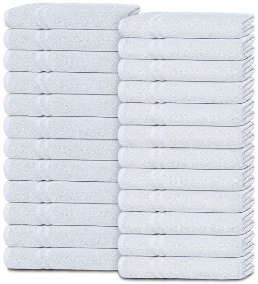 Wealuxe White Washcloths for Body and Face Towel Cotton Wash Cloths Bulk 24