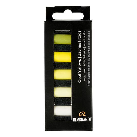 Soft Pastels Micro Sets, 5 Half Sticks, Cool Yellows