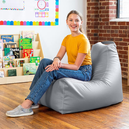 Juniper Jr Kids Classroom Bean Bag Chair, Premium Vinyl, Purple