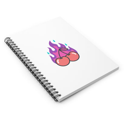 Cherry Pair Flames | Spiral Journal Notebook for Notes & Doodles | Back to School, Valentine & Galentine Gift | Y2K Aesthetic