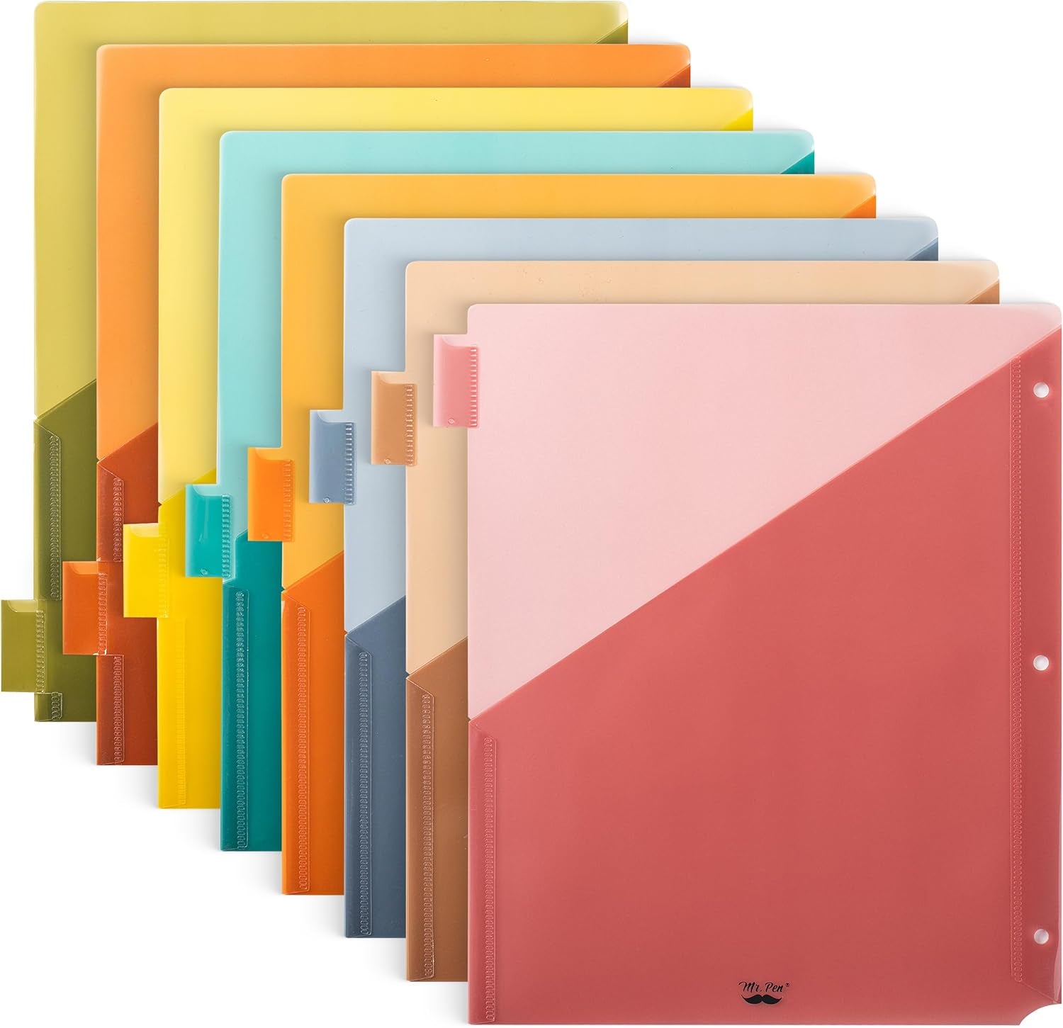- Binder Dividers with Pockets and Tabs, 8 Pack, Pocket Dividers for 3 Ring Binder with Tabs, Binder Dividers with Pockets, Dividers with Pockets, Binder Divider, Plastic Dividers with Pockets