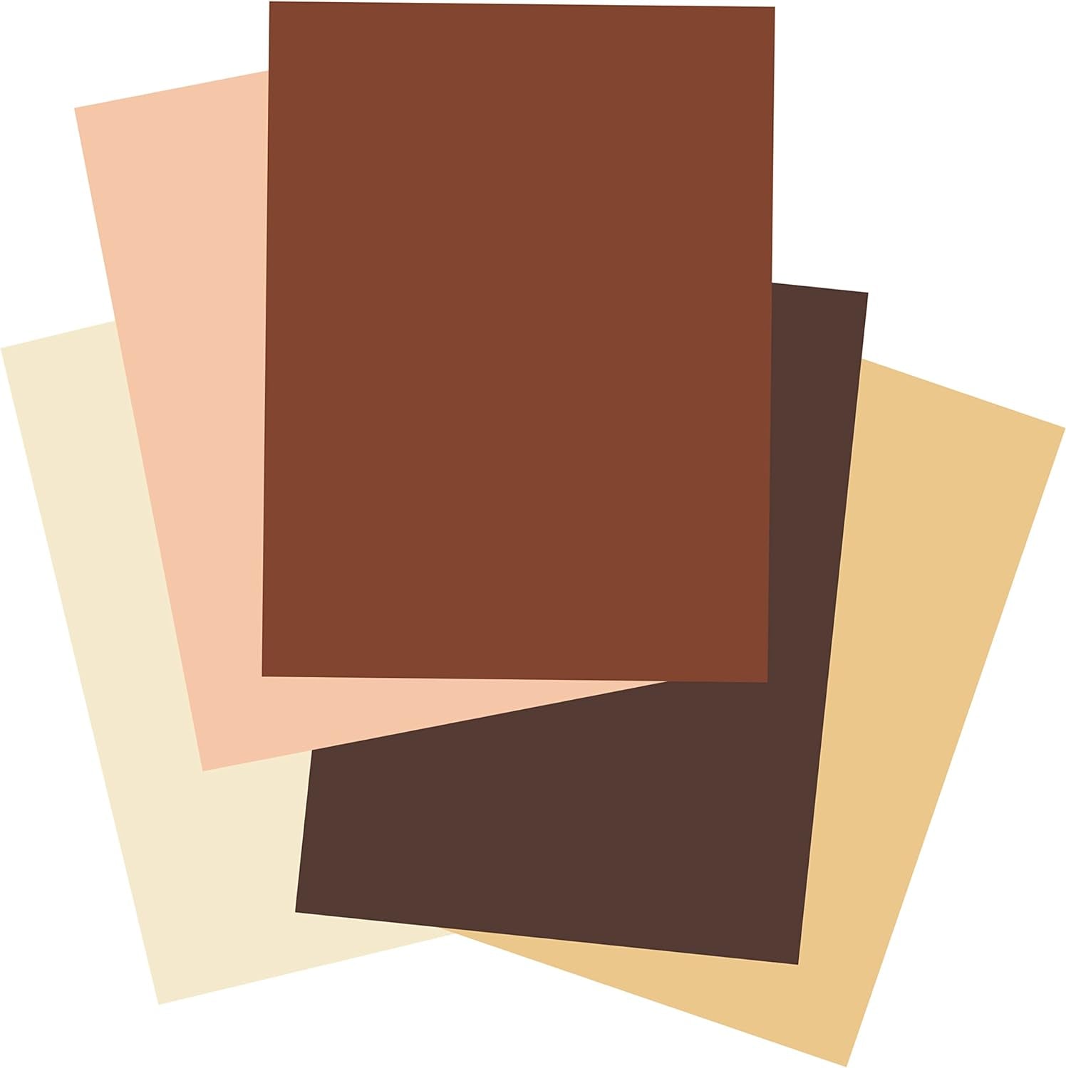 Shades of Me Construction Paper, 5 Assorted Skin Tone Colors, 9" X 12", 50 Sheets