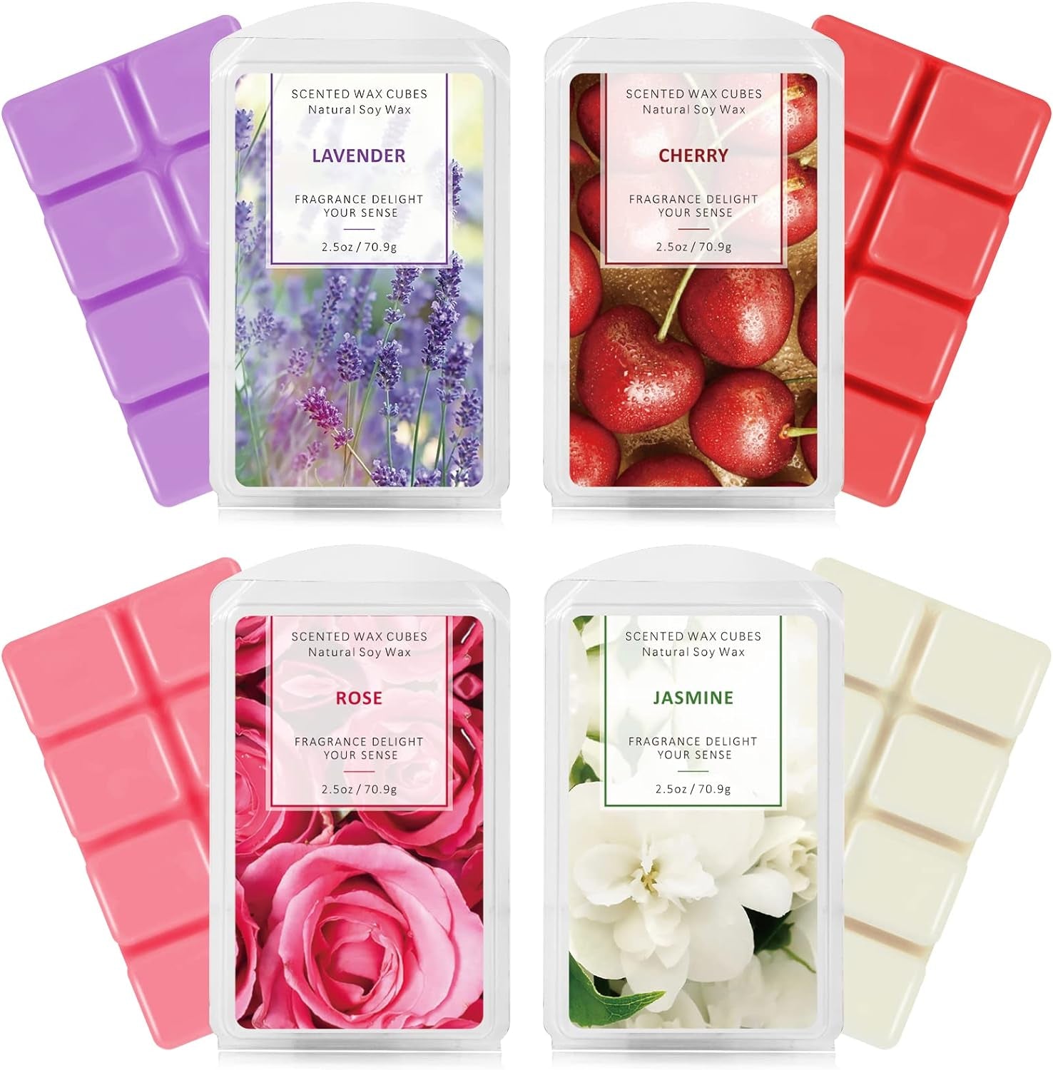 Wax Melts, Wax Cubes, Soy Wax Cubes for Wax Warmer, Ocean Breeze, Fresh Linen, Bohemia Forest, Winds in Summer, 4 X 2.5 Oz