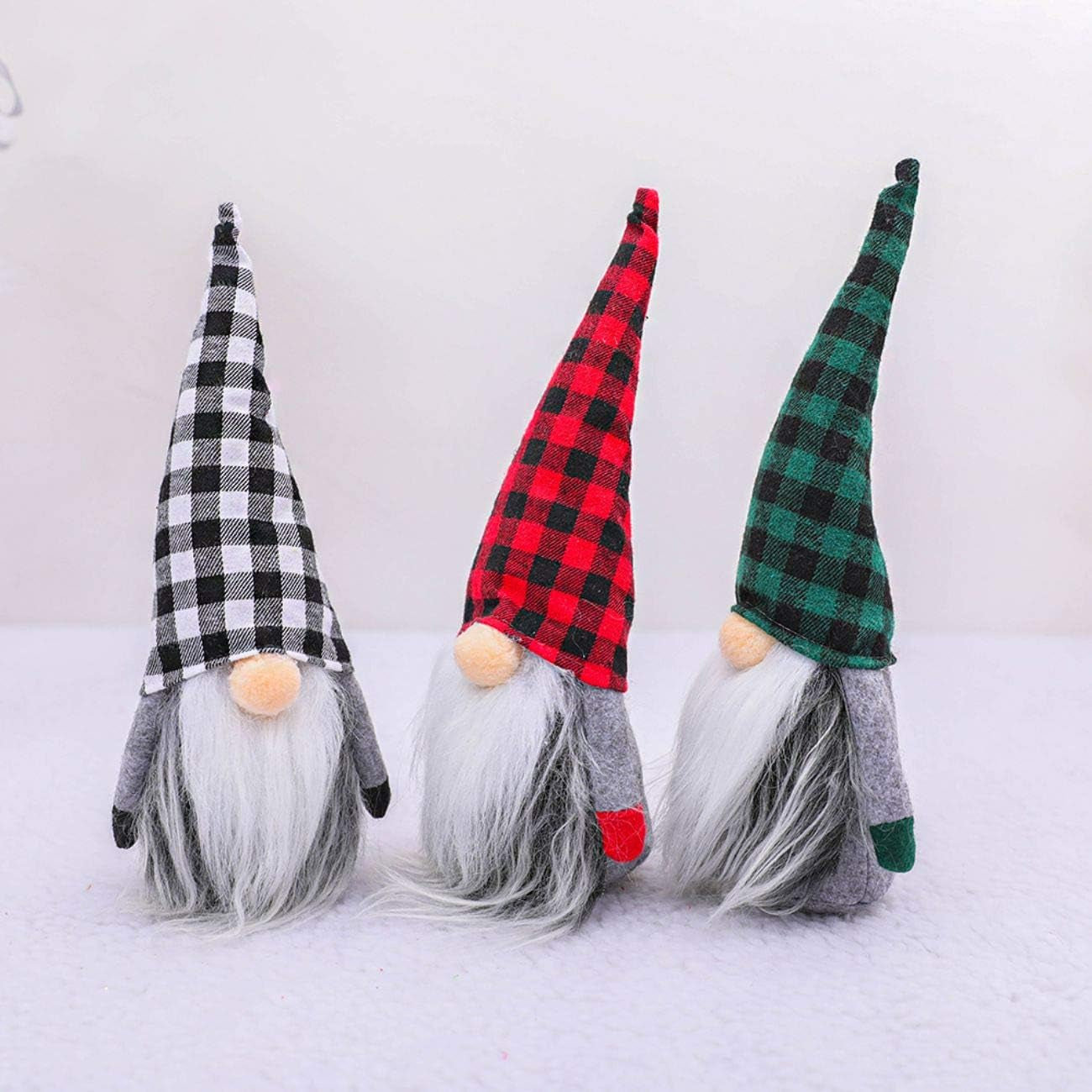 Gnomes Christmas Decorations 3PC Handmade Santa Scandinavian Tomte Plush Gnom, Home Tabletop Ornaments Christmas Gnome Decor for Adults.