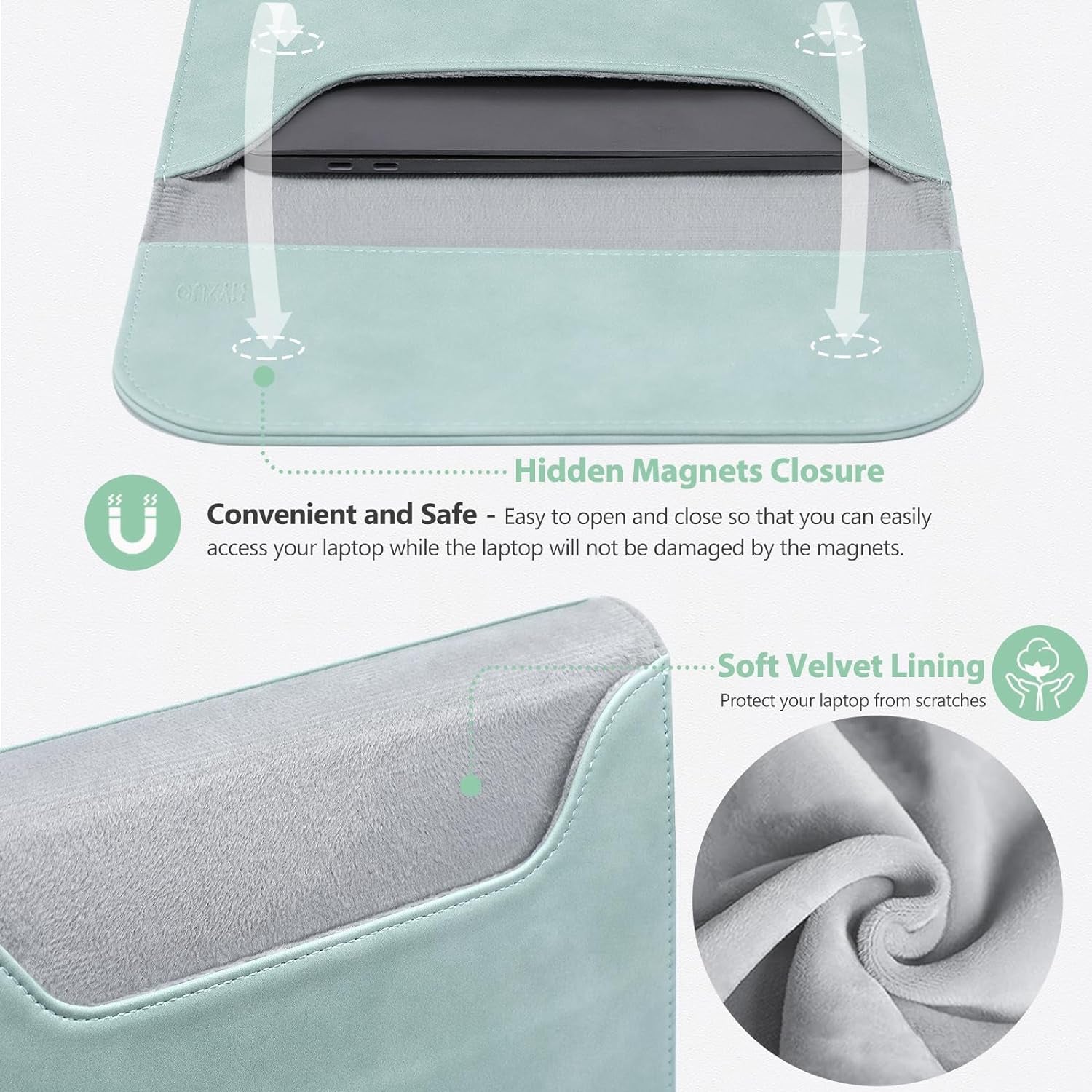 13.3-14 Inch Laptop Sleeve for Macbook Pro 14 M3/M2/M1 A2992 A2918 A2779 2024-2021, 13.8/13.5 Surface Laptop, Macbook Air 13, with Pouch, Black