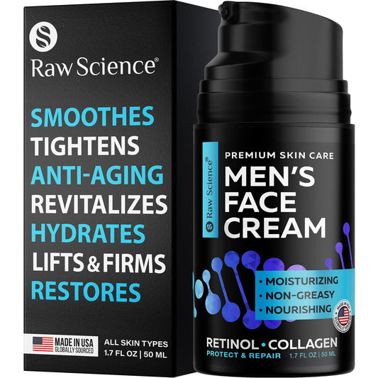 Men's Face Cream: Retinol Anti Aging Face Moisturizer for Men with Collagen