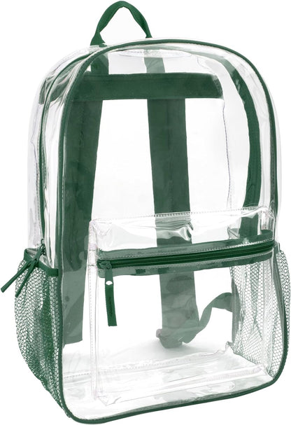 Clear Backpack Heavy Duty with Padded Straps, Side Pockets for Kids, Boys, Girls, School, Stadium Approved Events