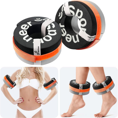 Foam Aquatic Cuffs Exercise Equipment:  Water Aerobics Float Ring with Adjustable Webbing Pool Exercise Workout Set Water Ankle Buoyancy Ring Arm Belts for Swimming Pool Fitness Training
