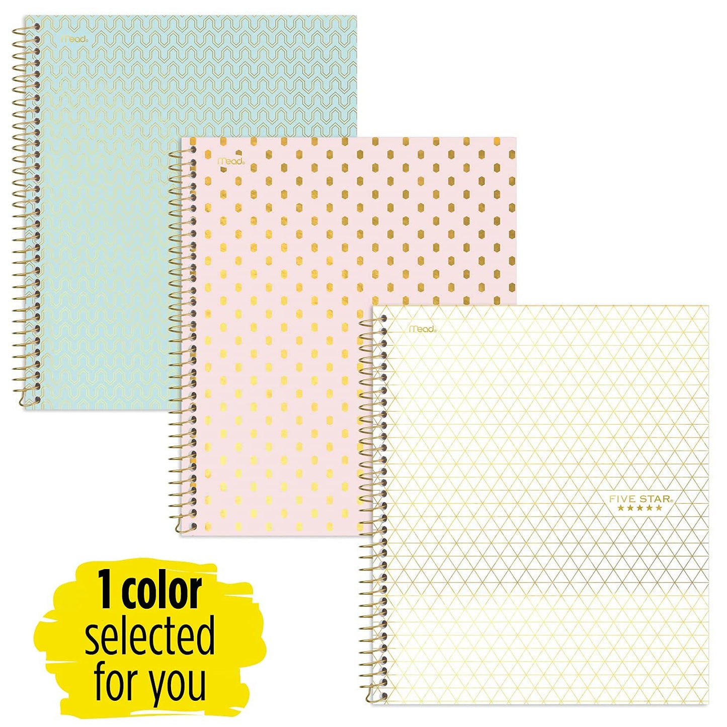 Five Star Spiral Notebook + Study App, 1-Subject, College Ruled Paper, 11" X 8-1/2", 100 Sheets, Design Will Vary (06348)