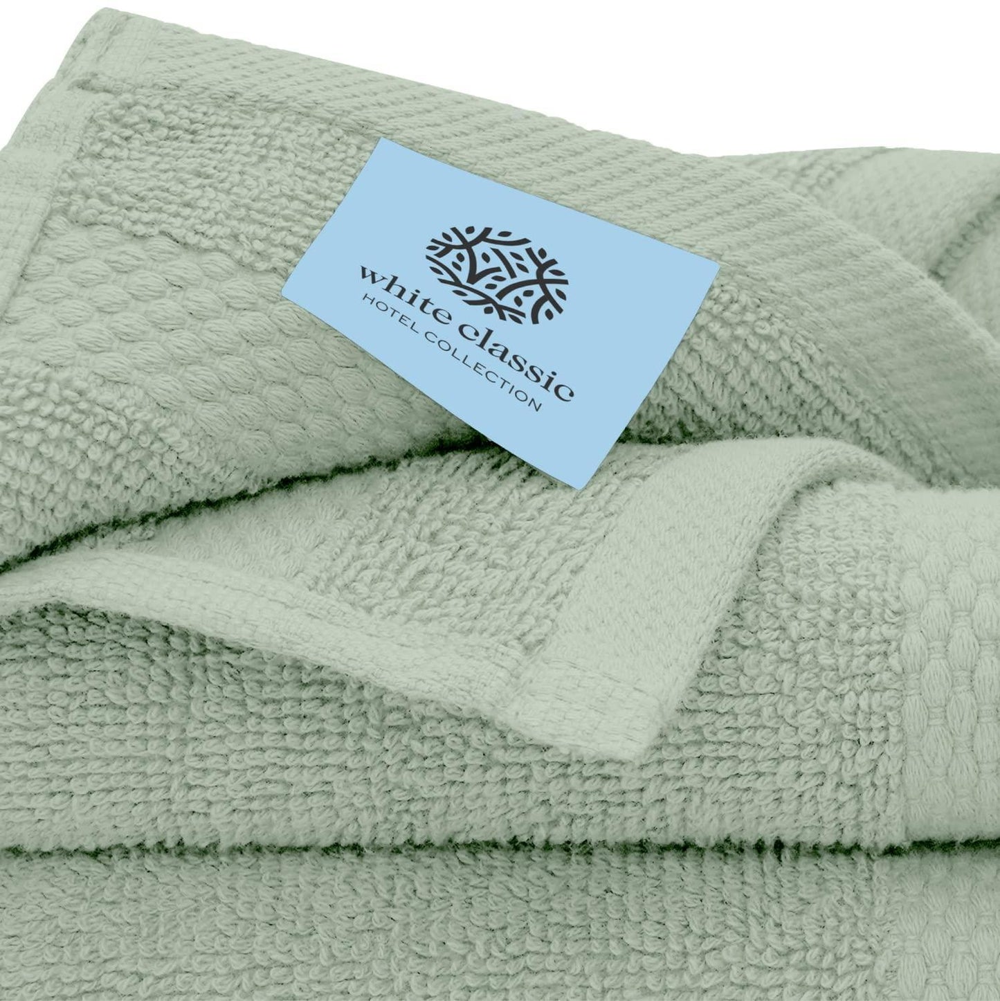 Luxury Green Bath Towel Set   Combed Cotton Hotel Quality Absorbent 8 Piece