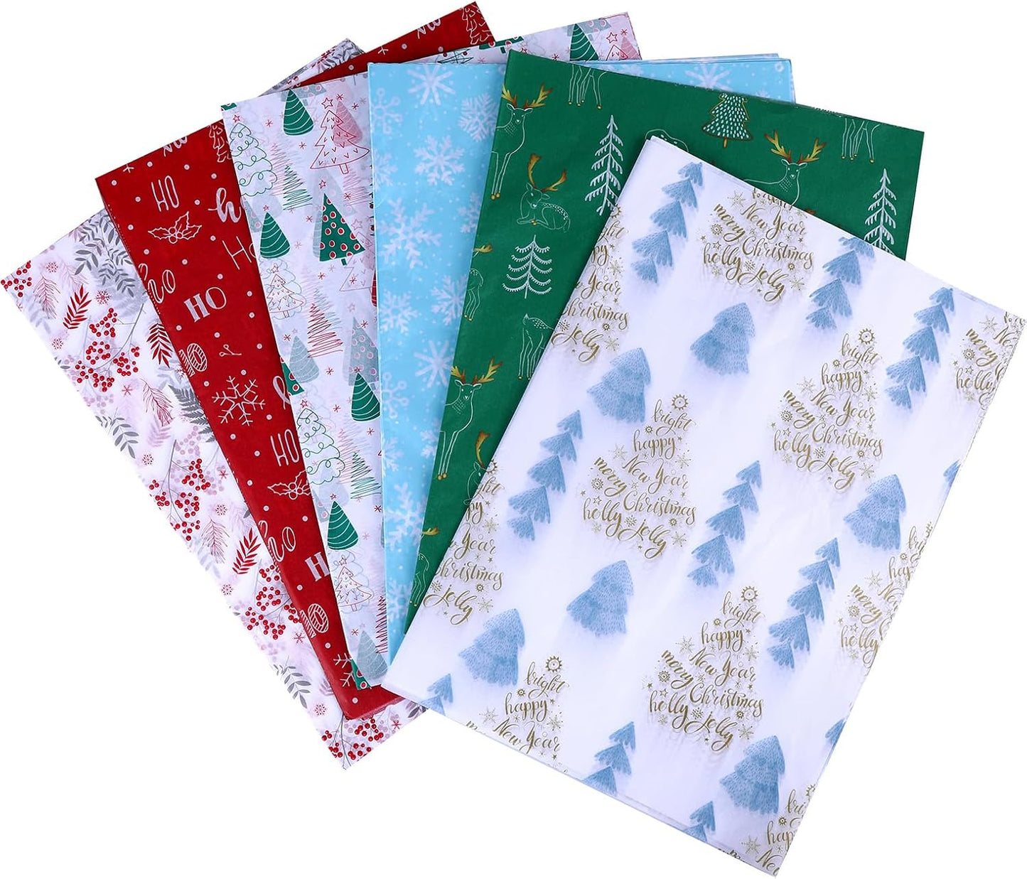 120 Sheets 20"X14" Christmas Tissue Paper for Gift Bags Packaging Art Tissue Paper for Crafts