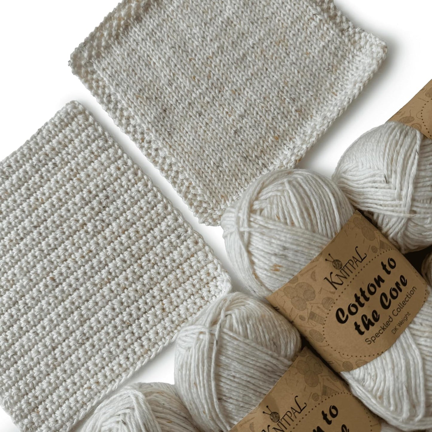 Cotton to the Core Soft Cotton Yarn for Crocheting, 78% Cotton and 22% Acrylic - Soft Baby Yarn for Crocheting - 3 DK Weight Cotton Yarn for Knitting - 6 Skeins, 852Yds/300G (Almond Tan)