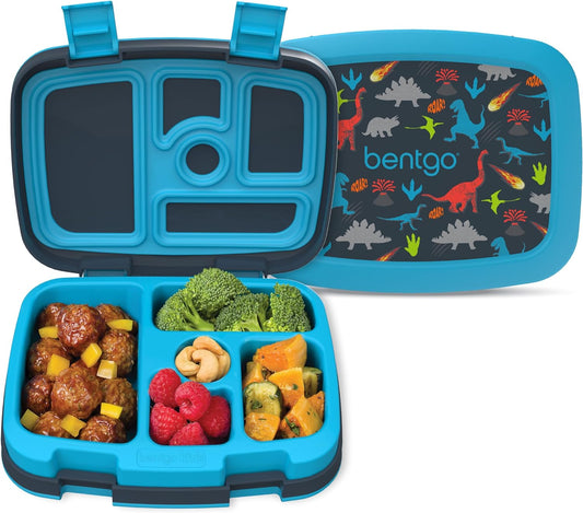 ® Kids Prints Leak-Proof, 5-Compartment Bento-Style Kids Lunch Box - Ideal Portion Sizes for Ages 3-7, Durable, Drop-Proof, Dishwasher Safe, & Made with Bpa-Free Materials (Dinosaur)