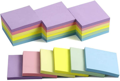 (24 Pack) Sticky Notes 3X3 in Post Bright Stickies Colorful Super Sticking Power Memo Pads, Strong Adhesive, 74 Sheets/Pad