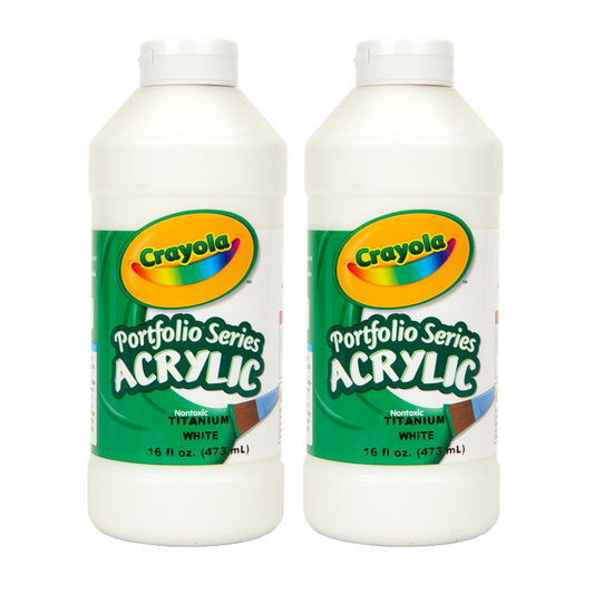 Portfolio Series Acrylic Paint, 16 oz., White, Pack of 2