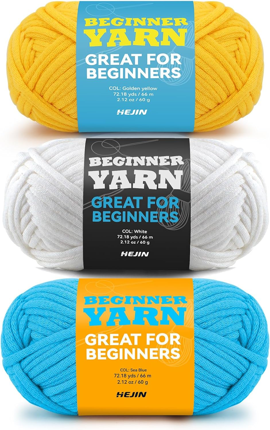 60G Black Yarn for Crocheting and Knitting;66M (72Yds) Cotton Yarn for Beginners with Easy-To-See Stitches;Worsted-Weight Medium #4;Cotton-Nylon Blend Yarn for Beginners Crochet Kit Making