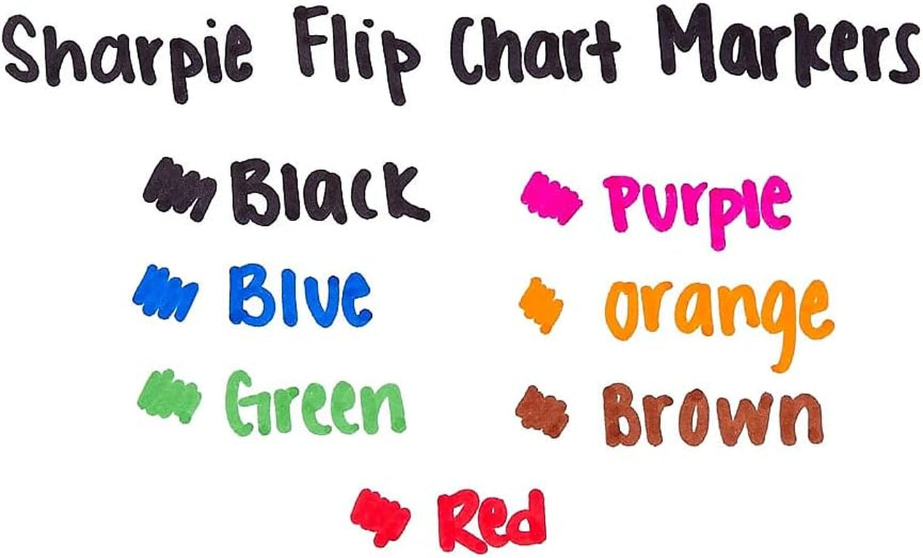 22480PP Flip Chart Marker, Bullet Point, 8/PK, Assorted