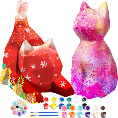 Goodyking Paint Your Own Cat Lamp Kit, DIY Cat Crafts Night Light, Painting Kit Arts & Crafts for Kids Ages 8-12, Art Supplies Birthday Easter Party Holiday Gift for Teens Girls Boys Age 3 4 5 6 7 8+