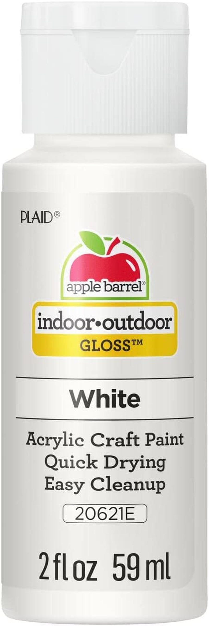 Gloss Acrylic Paint in Assorted Colors (2-Ounce), 20621 White