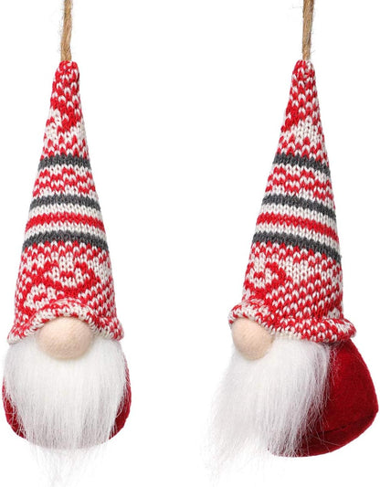 Christmas Tree Hanging Gnomes Ornaments Set of 10, Swedish Handmade Plush Gnomes Santa Elf Hanging Home Decorations Holiday Decor