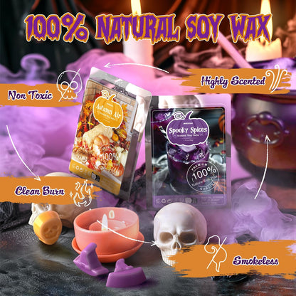 Halloween Scented Wax Melts, Spooky Scentsy Soy Wax Cubes for Wax Warmer, Strong Scent Fragrance Wax Tarts, Fall Wax Melts Gift Set