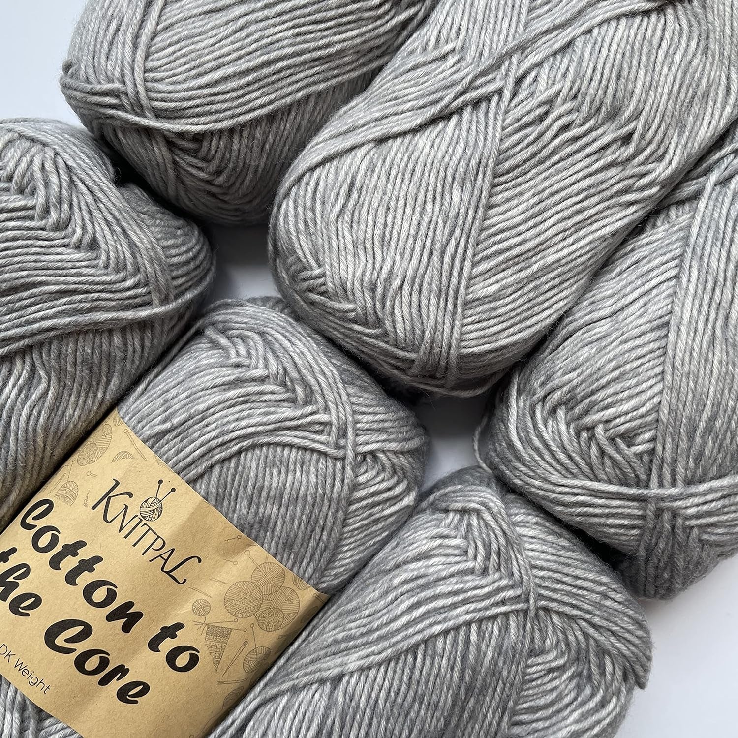 Cotton to the Core Soft Cotton Yarn for Crocheting, 78% Cotton and 22% Acrylic - Soft Baby Yarn for Crocheting - 3 DK Weight Cotton Yarn for Knitting - 6 Skeins, 852Yds/300G (Almond Tan)