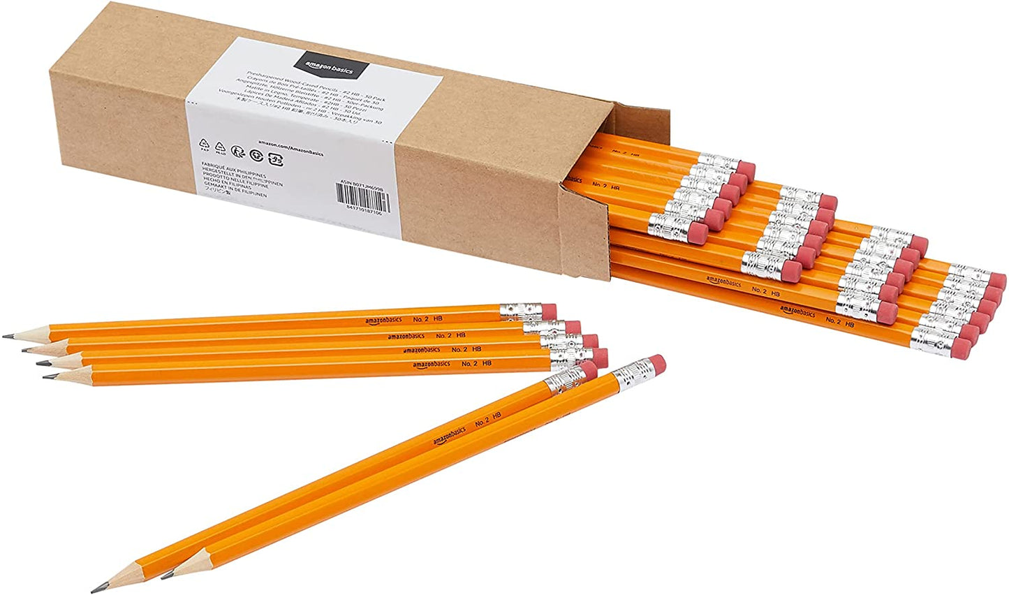 Woodcased #2 Pencils, Pre-Sharpened, HB Lead, 30 Count, Orange