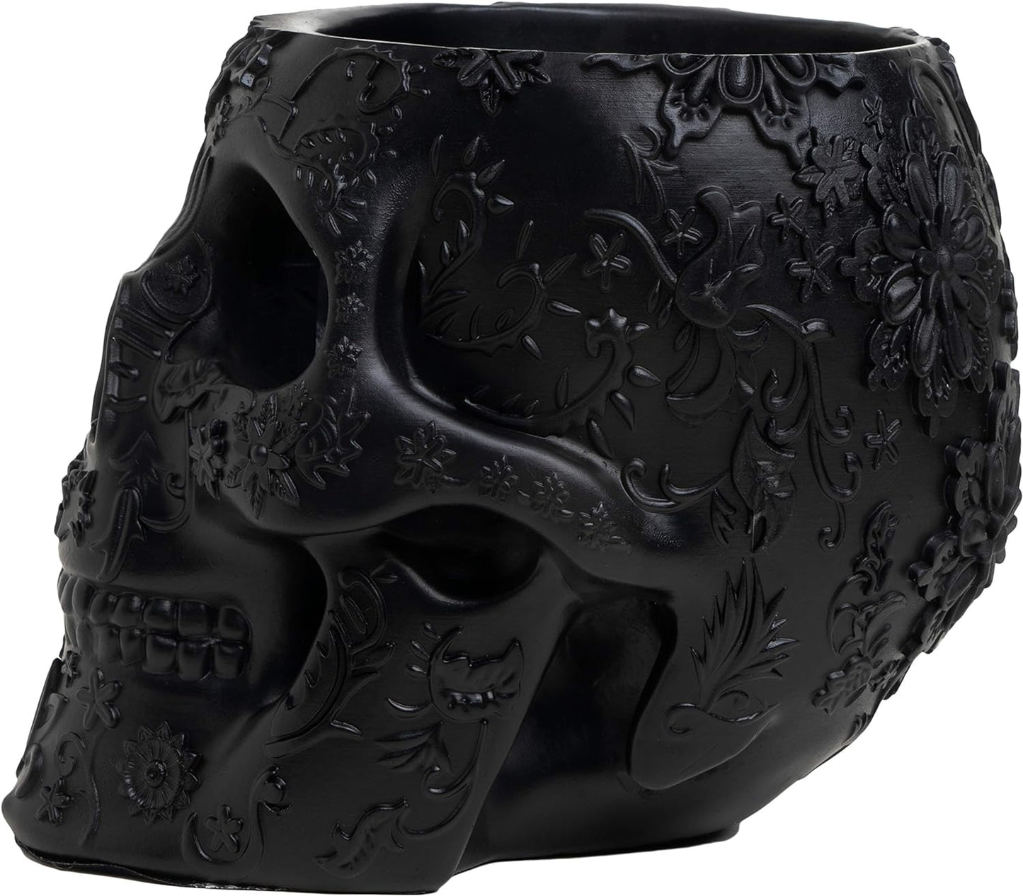 Skull Makeup Brush and Pen Holder Extra Large, Strong Resin Extra Large Storage Organizer - Halloween, Unique, Spooky, Goth, Gothic Gifts for Her, Him - by Gute (Iridescent)