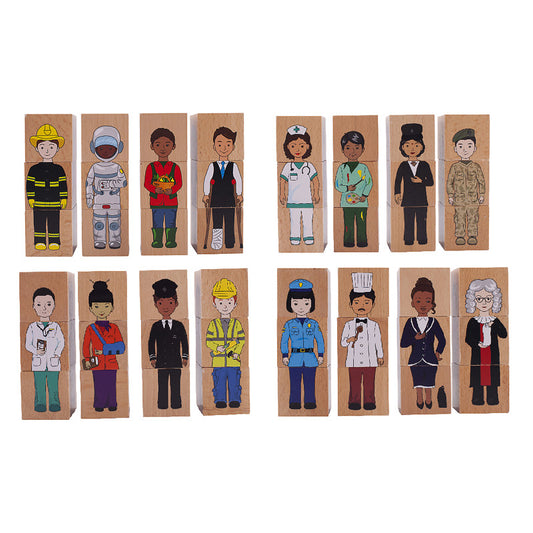 Career Mix 'N’ Match Wooden Blocks