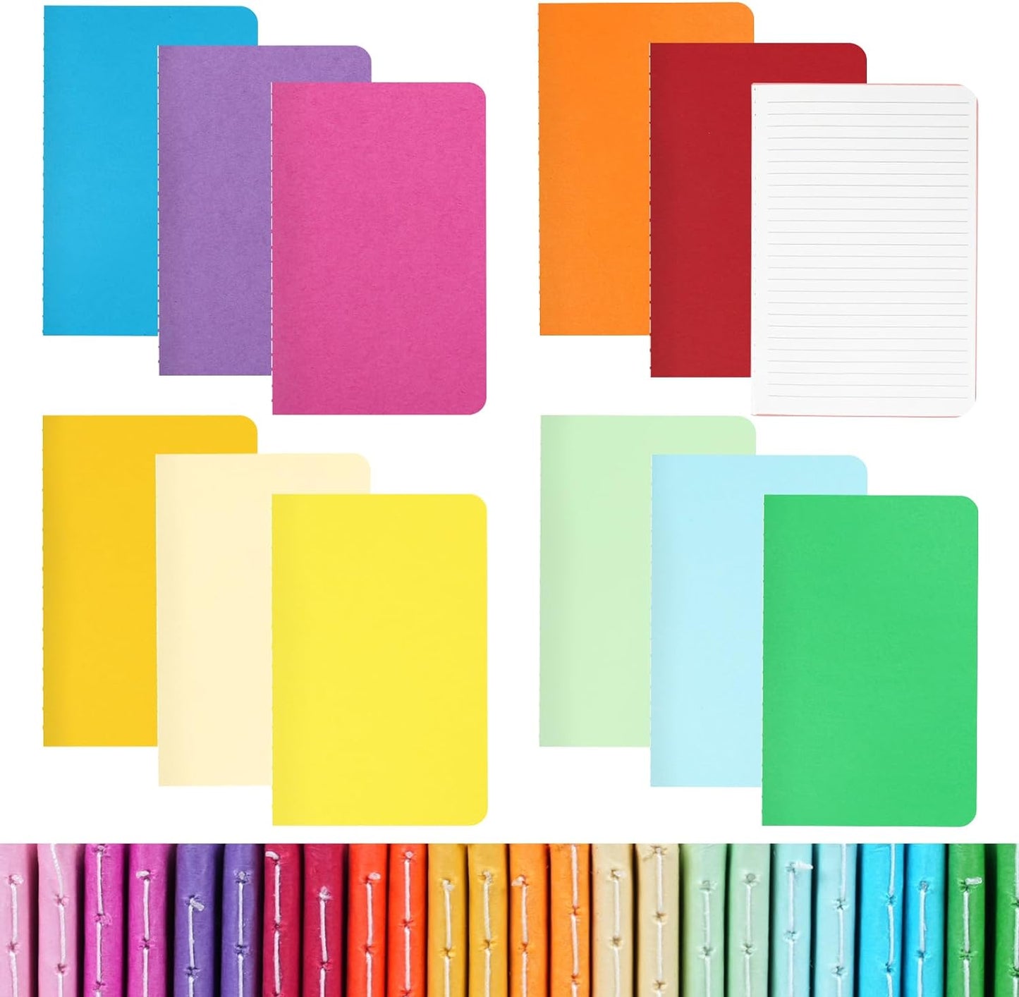 24Pcs A6 Blank Notebooks for Write Stories, Bulk Small Notebooks Journals for Students, Drawing, Blank Mini Pocket Notebooks 12 Colors 3.5X5.5