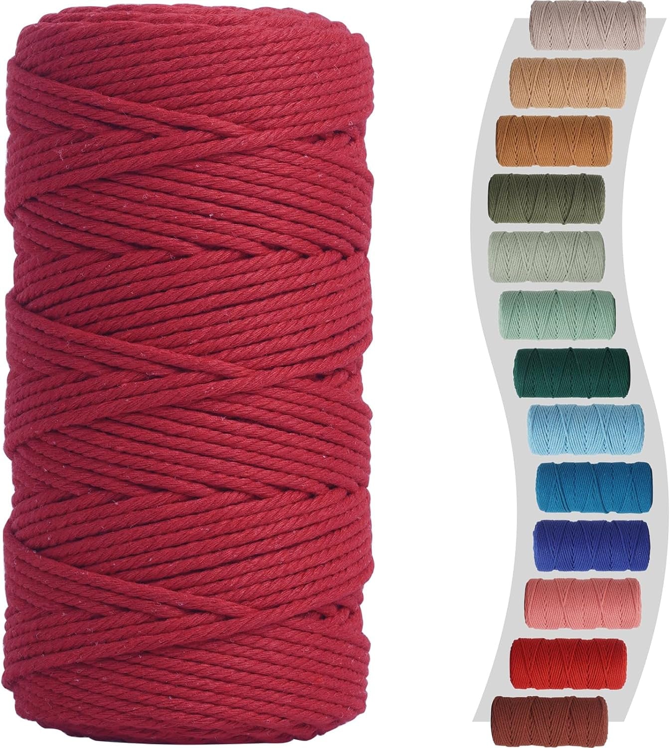 Sage Macrame Cord 3Mm X 220Yards, Colored Cotton Cord, Macrame Rope Macrame Yarn, Colorful Cotton Craft Cord for Macrame Plant Hangers, Macrame Wall Hanging, DIY Crafts