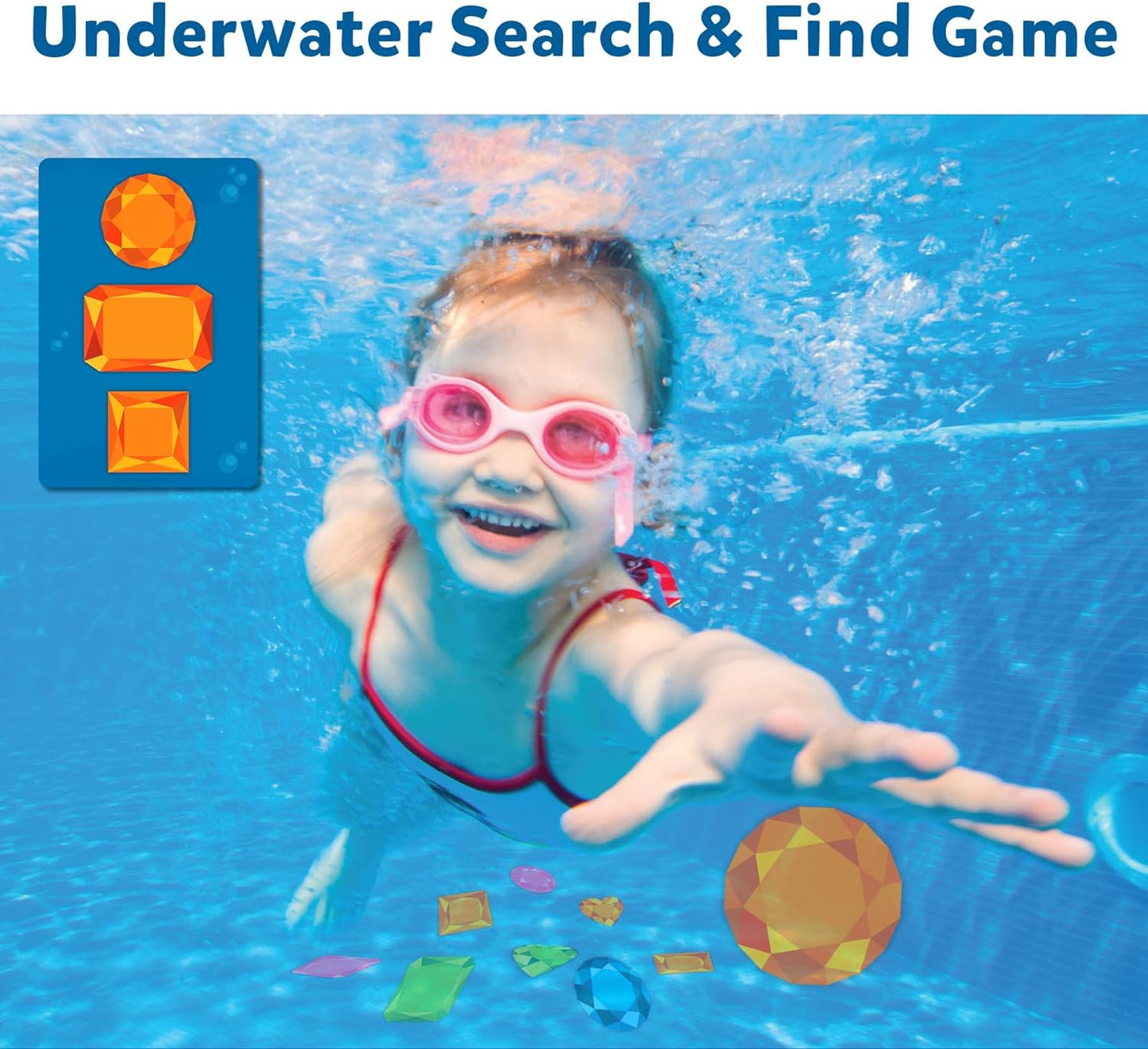 Seek & Splash Diving Gem Toys - Underwater Search and Find Game, Perfect for Swimming Pool & Summer Fun for Kids, Gifts for Boys & Girls Ages 6, 7, 8, 9 & Up